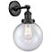 Franklin Restoration Large Beacon 8" Matte Black Sconce w/ Seedy Shade
