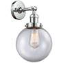 Franklin Restoration Large Beacon 8" Polished Chrome Sconce w/ Clear S