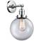Franklin Restoration Large Beacon 8" Polished Chrome Sconce w/ Clear S