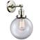 Franklin Restoration Large Beacon 8" Polished Nickel Sconce w/ Clear S