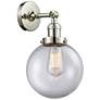 Franklin Restoration Large Beacon 8" Polished Nickel Sconce w/ Clear S