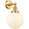 Franklin Restoration Large Beacon 8" Satin Gold Sconce w/ Matte White