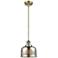 Franklin Restoration Large Bell 8" Brass Mini Pendant w/ Mercury Shade
