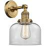 2_Franklin Restoration Large Bell 8" Brushed Brass Sconce w/ Clear Shade