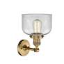 3_Franklin Restoration Large Bell 8" Brushed Brass Sconce w/ Clear Shade more views