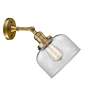 4_Franklin Restoration Large Bell 8" Brushed Brass Sconce w/ Clear Shade more views