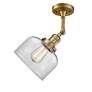 6_Franklin Restoration Large Bell 8" Brushed Brass Sconce w/ Clear Shade more views