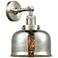 Franklin Restoration Large Bell 8" Brushed Nickel Sconce w/ Mercury Sh