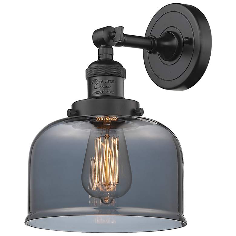 Image 1 Franklin Restoration Large Bell 8 inch Oil Rubbed Bronze Sconce w/ Smoke S