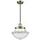 Franklin Restoration Oxford 12" Brass Corded Mini Pendant w/ Clear Sha