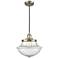 Franklin Restoration Oxford 12" Brass Corded Mini Pendant w/ Seedy Sha