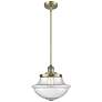 Franklin Restoration Oxford 12" Brass Stemmed Mini Pendant w/ Seedy Sh