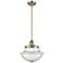 Franklin Restoration Oxford 12" Brass Stemmed Mini Pendant w/ Seedy Sh