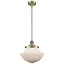 Franklin Restoration Oxford 12" Brass Stemmed Mini Pendant w/ White Sh