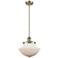 Franklin Restoration Oxford 12" Brass Stemmed Mini Pendant w/ White Sh