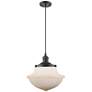 Franklin Restoration Oxford 12" Bronze Corded Mini Pendant w/ White Sh