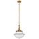 Franklin Restoration Oxford 12" Brushed Brass Mini Pendant w/ Clear Sh