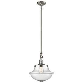 Image1 of Franklin Restoration Oxford 12" Brushed Nickel Mini Pendant w/ Seedy S