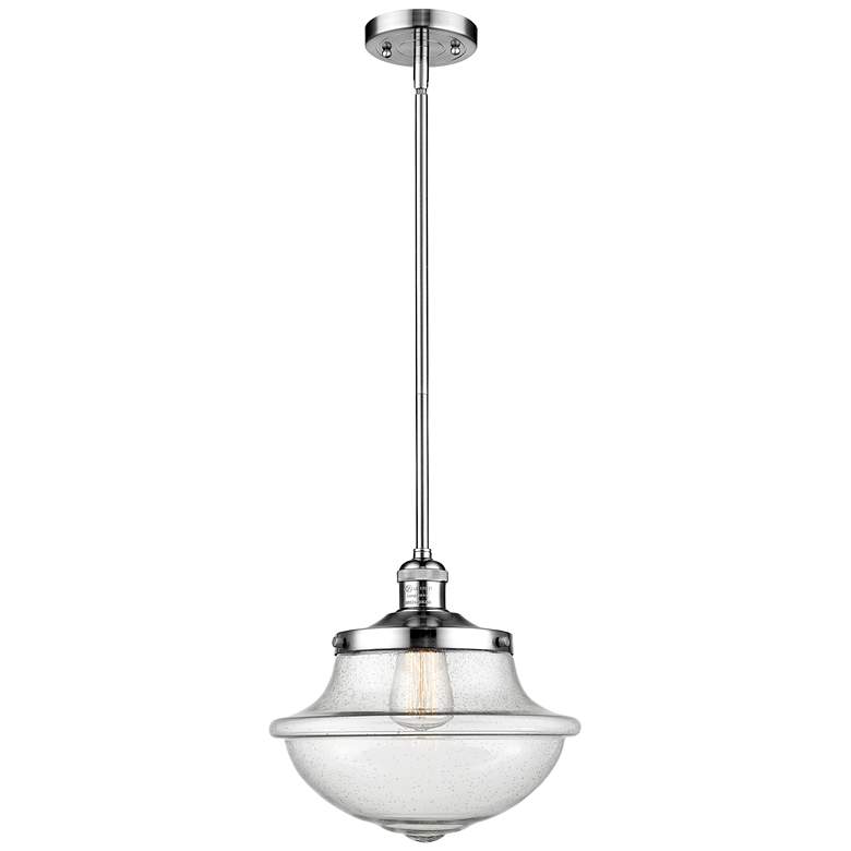 Image 1 Franklin Restoration Oxford 12" Chrome Stemmed Mini Pendant w/ Seedy S