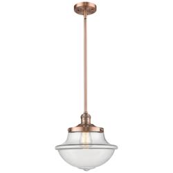 Franklin Restoration Oxford 12" Copper Stemmed Mini Pendant w/ Clear S