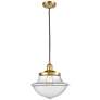 Franklin Restoration Oxford 12" Gold Corded Mini Pendant w/ Clear Shad