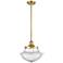 Franklin Restoration Oxford 12" Gold Stemmed Mini Pendant w/ Seedy Sha
