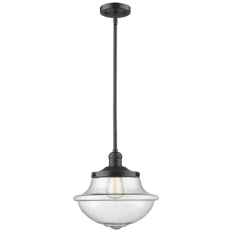 Image 1 Franklin Restoration Oxford 12" LED Mini Pendant - Bronze - Seedy