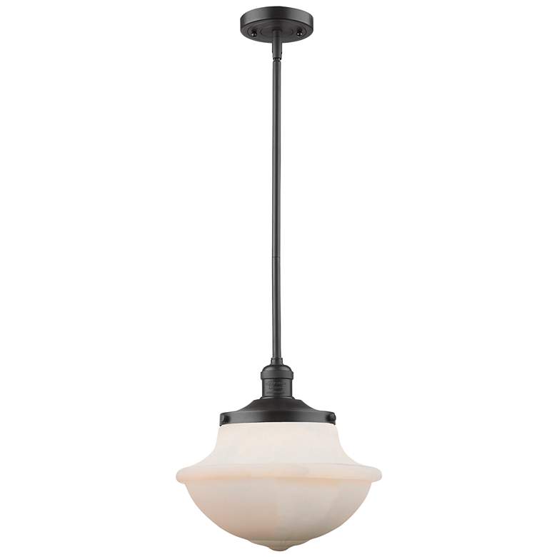 Image 1 Franklin Restoration Oxford 12" LED Mini Pendant - Bronze - White