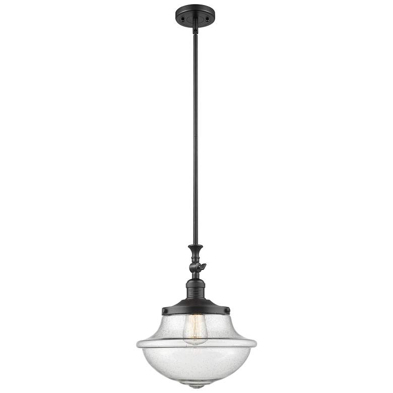 Image 1 Franklin Restoration Oxford 12" LED Mini Pendant - Matte Black - Seedy