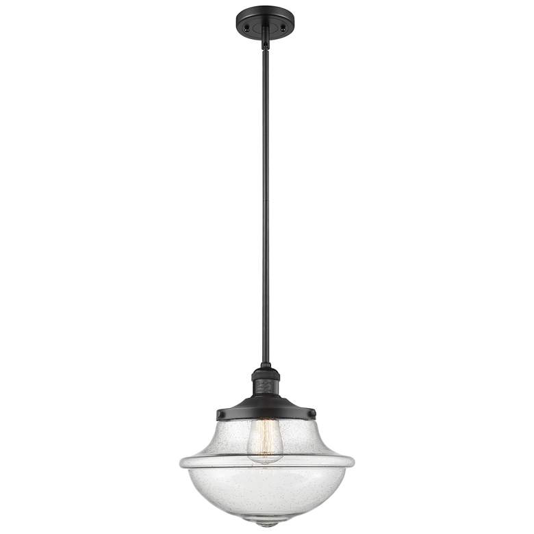 Image 1 Franklin Restoration Oxford 12" LED Mini Pendant - Matte Black - Seedy
