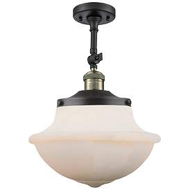 Image1 of Franklin Restoration Oxford 12" LED Semi-Flush Mount - Black Brass -