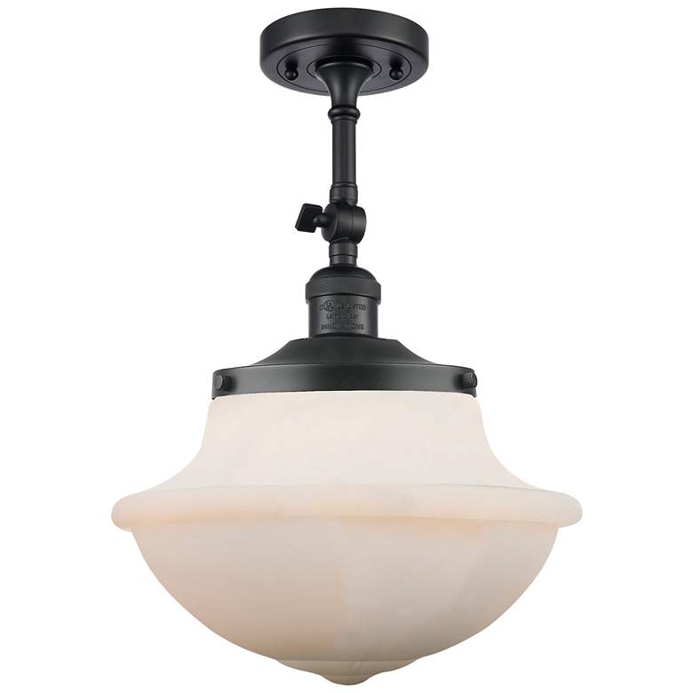 Image 1 Franklin Restoration Oxford 12" LED Semi-Flush Mount - Black - White