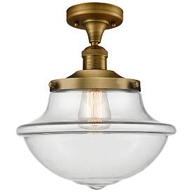 Image1 of Franklin Restoration Oxford 12" LED Semi-Flush Mount - Brass - Clear