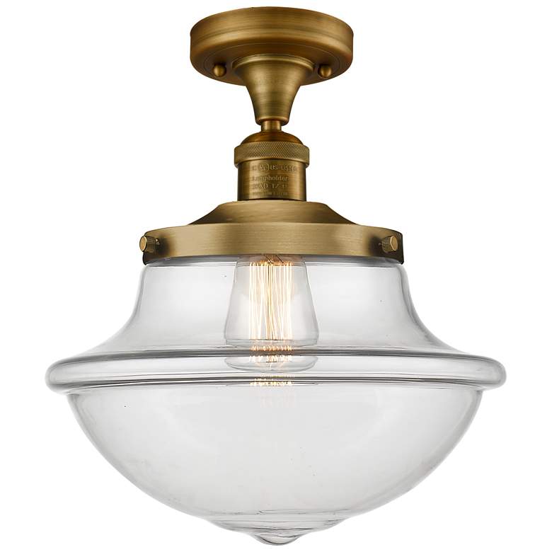 Image 1 Franklin Restoration Oxford 12" LED Semi-Flush Mount - Brass - Clear