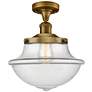 Franklin Restoration Oxford 12" LED Semi-Flush Mount - Brass - Clear