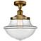 Franklin Restoration Oxford 12" LED Semi-Flush Mount - Brass - Clear