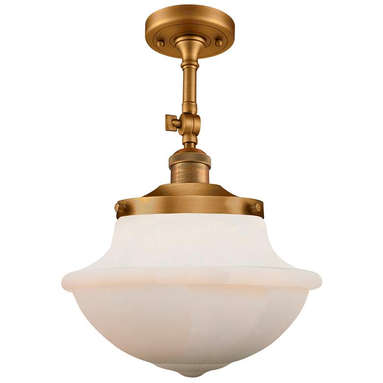 Image 1 Franklin Restoration Oxford  12" LED Semi-Flush Mount - Brass - Matte