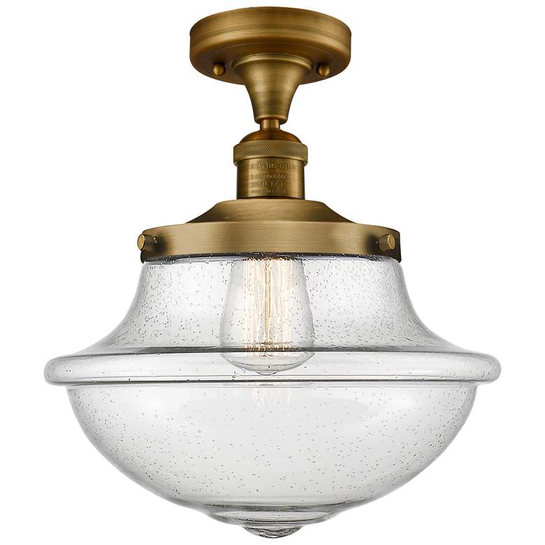 Image 1 Franklin Restoration Oxford 12" LED Semi-Flush Mount - Brass - Seedy