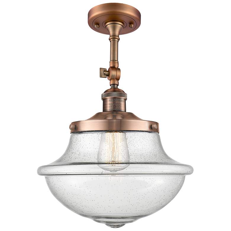 Image 1 Franklin Restoration Oxford 12" LED Semi-Flush Mount - Copper - Seedy