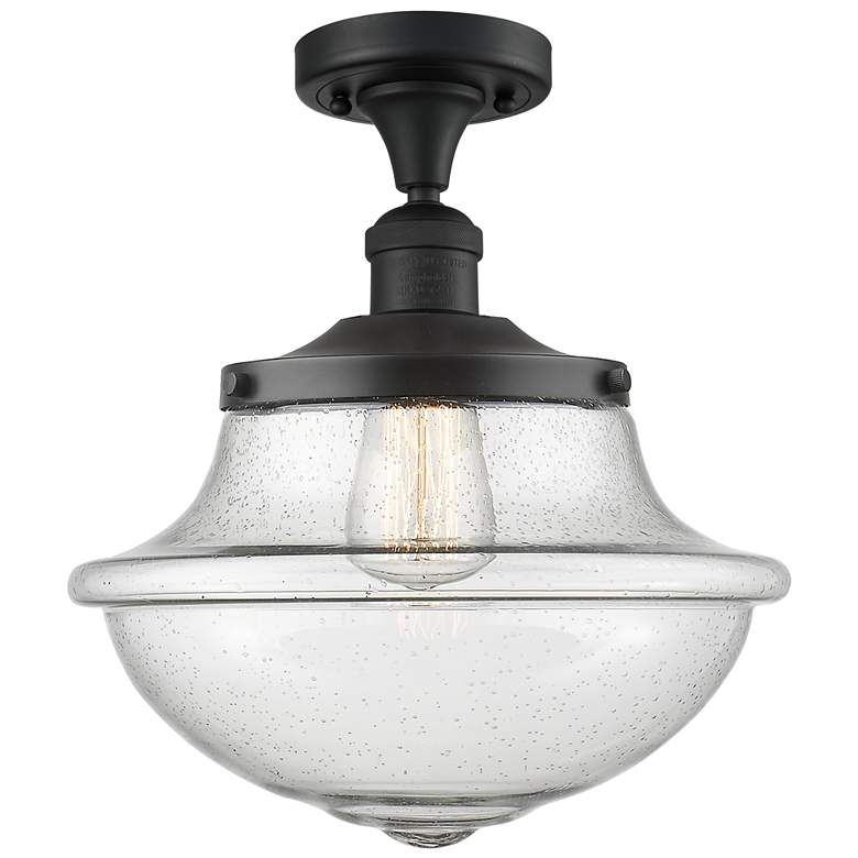 Image 1 Franklin Restoration Oxford 12" LED Semi-Flush Mount - Matte Black - S