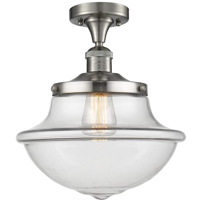 Image 1 Franklin Restoration Oxford 12" LED Semi-Flush Mount - Satin Nickel -