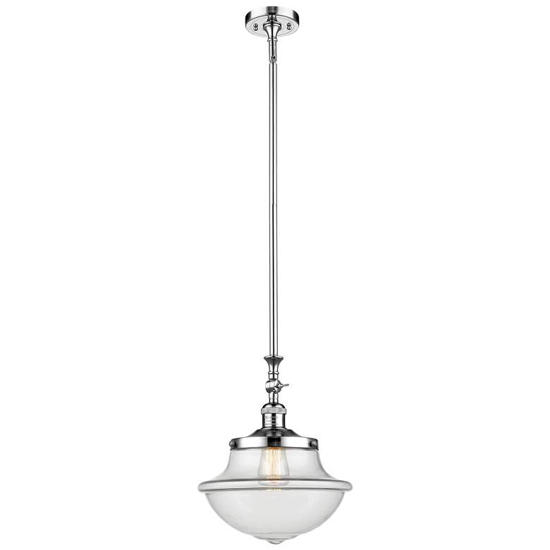 Image 1 Franklin Restoration Oxford 12" Polished Chrome Mini Pendant w/ Clear