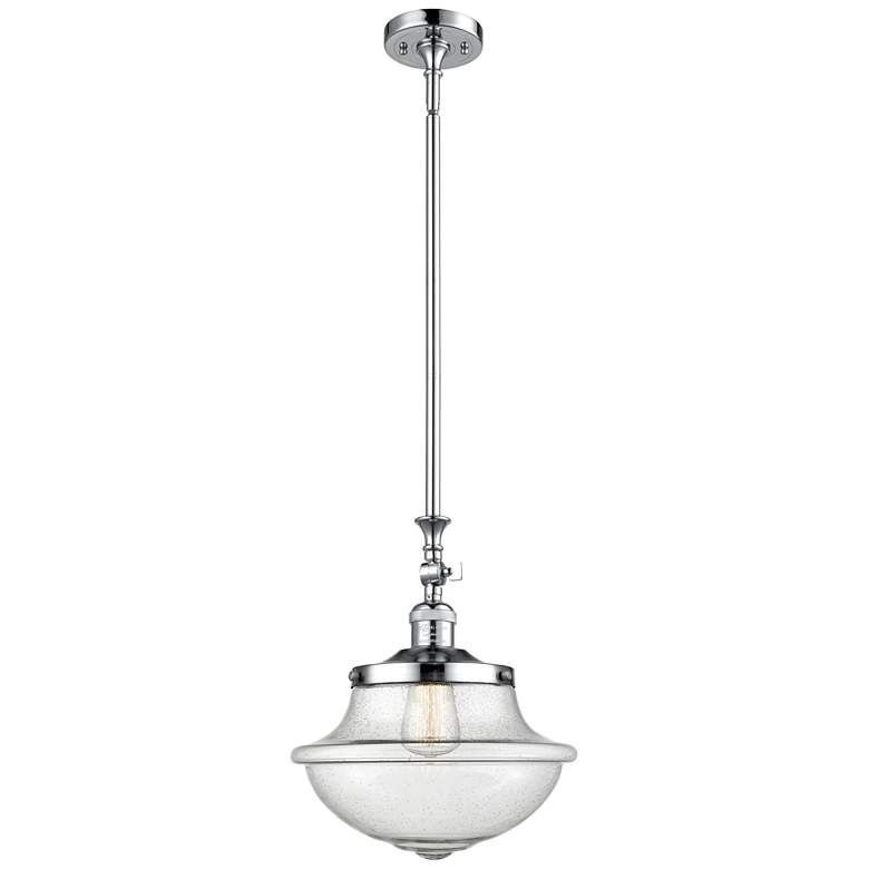 Image 1 Franklin Restoration Oxford 12" Polished Chrome Mini Pendant w/ Seedy