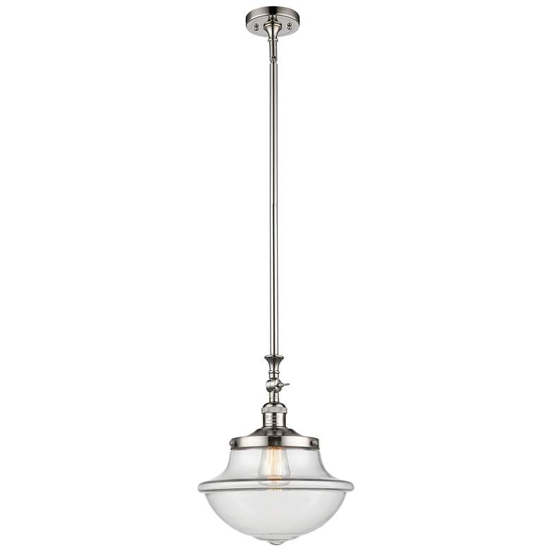 Image 1 Franklin Restoration Oxford 12" Polished Nickel Mini Pendant w/ Clear