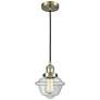 Franklin Restoration Oxford 8" Brass Corded Mini Pendant w/ Clear Shad