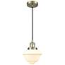 Franklin Restoration Oxford 8" Brass Corded Mini Pendant w/ White Shad