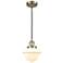Franklin Restoration Oxford 8" Brass Corded Mini Pendant w/ White Shad