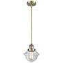 Franklin Restoration Oxford 8" Brass Stemmed Mini Pendant w/ Clear Sha