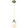 Franklin Restoration Oxford 8" Brass Stemmed Mini Pendant w/ White Sha