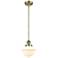 Franklin Restoration Oxford 8" Brass Stemmed Mini Pendant w/ White Sha